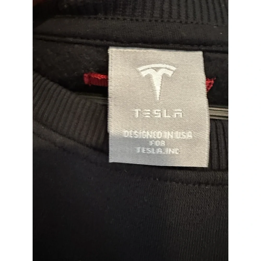 Tesla Long Sleeve Sweatshirt unisex Women's Mens 2XL Solid Black